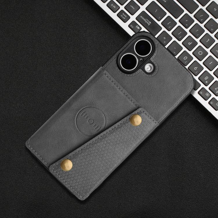 For iPhone 17 Double Buckle Card Slots Magnetic Phone Case