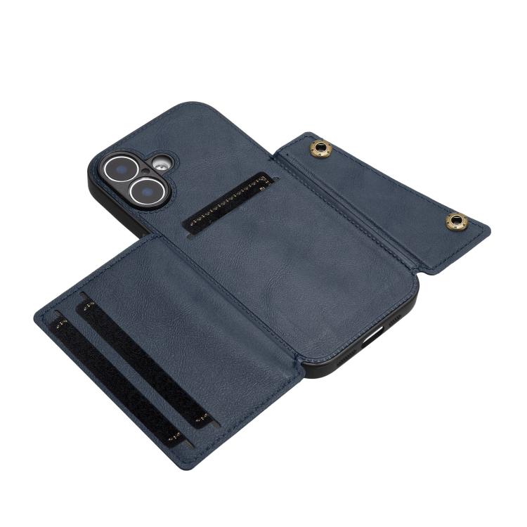 For iPhone 17 Double Buckle Card Slots Magnetic Phone Case