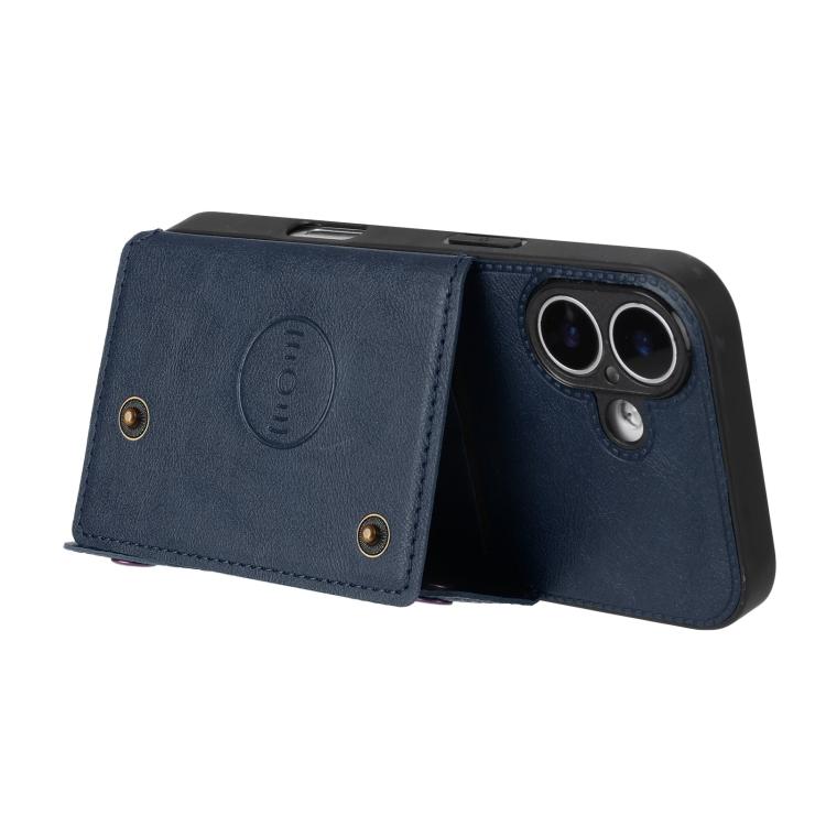 For iPhone 17 Double Buckle Card Slots Magnetic Phone Case