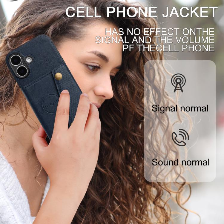 For iPhone 17 Double Buckle Card Slots Magnetic Phone Case