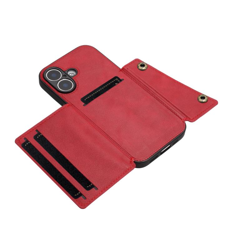 For iPhone 17 Double Buckle Card Slots Magnetic Phone Case