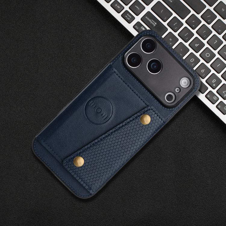 For iPhone 17 Pro Double Buckle Card Slots Magnetic Phone Case