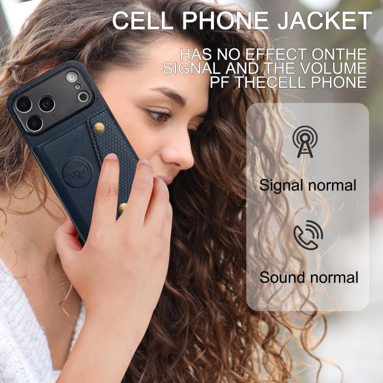For iPhone 17 Pro Double Buckle Card Slots Magnetic Phone Case