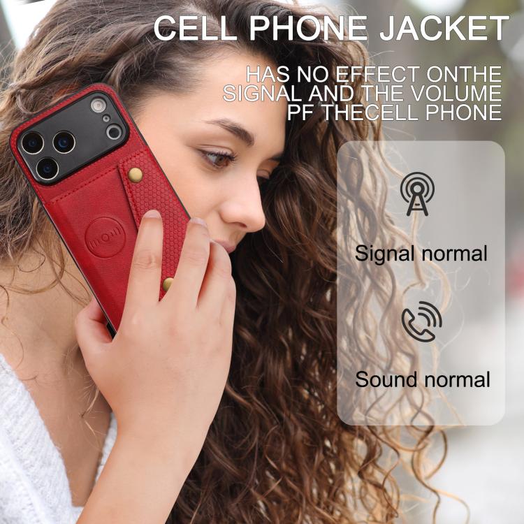 For iPhone 17 Pro Double Buckle Card Slots Magnetic Phone Case