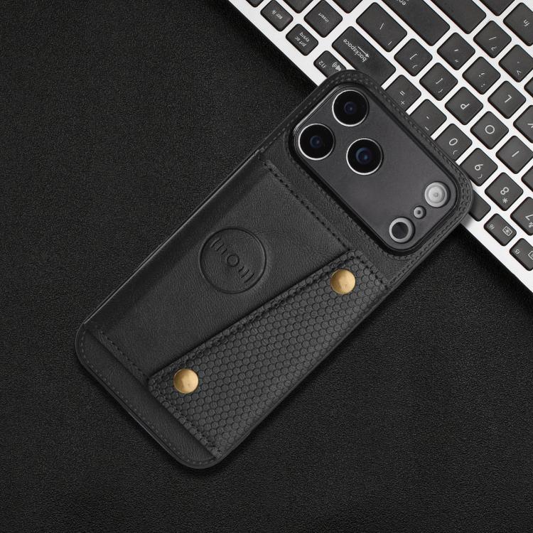 For iPhone 17 Pro Max Double Buckle Card Slots Magnetic Phone Case