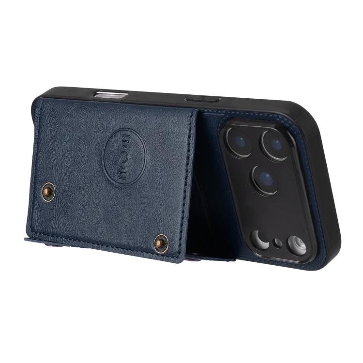 For iPhone 17 Pro Max Double Buckle Card Slots Magnetic Phone Case