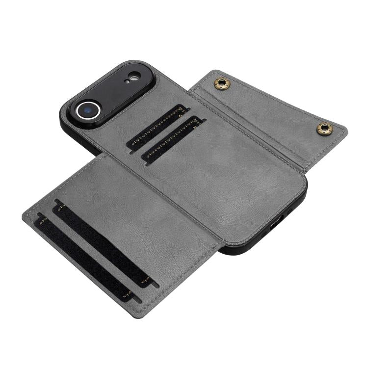 For iPhone Air Double Buckle Card Slots Magnetic Phone Case