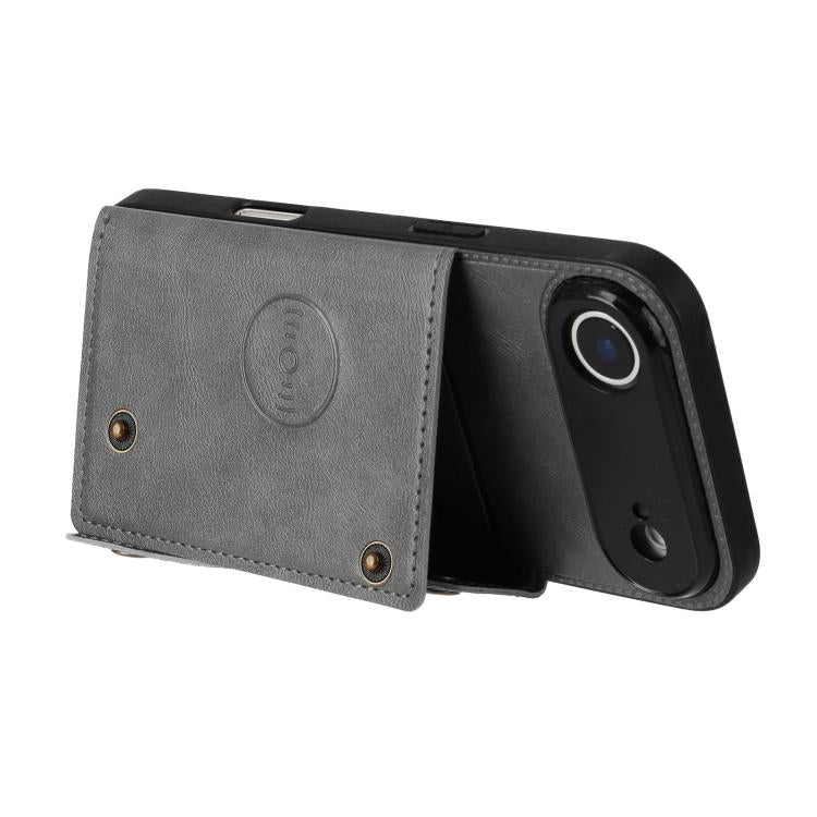 For iPhone Air Double Buckle Card Slots Magnetic Phone Case