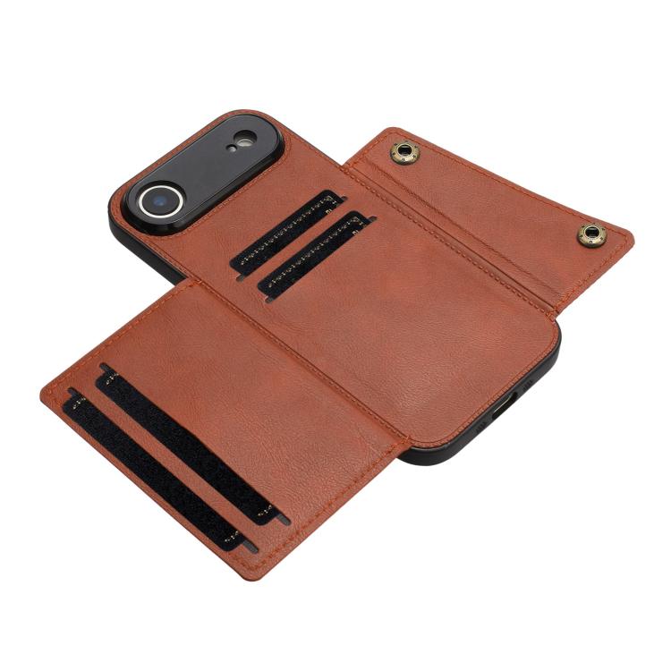 For iPhone Air Double Buckle Card Slots Magnetic Phone Case