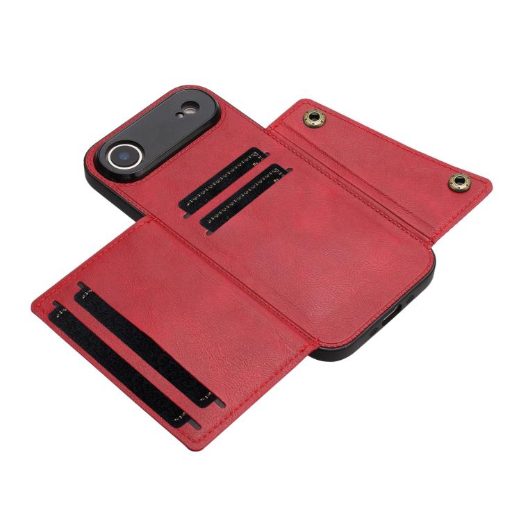 For iPhone Air Double Buckle Card Slots Magnetic Phone Case