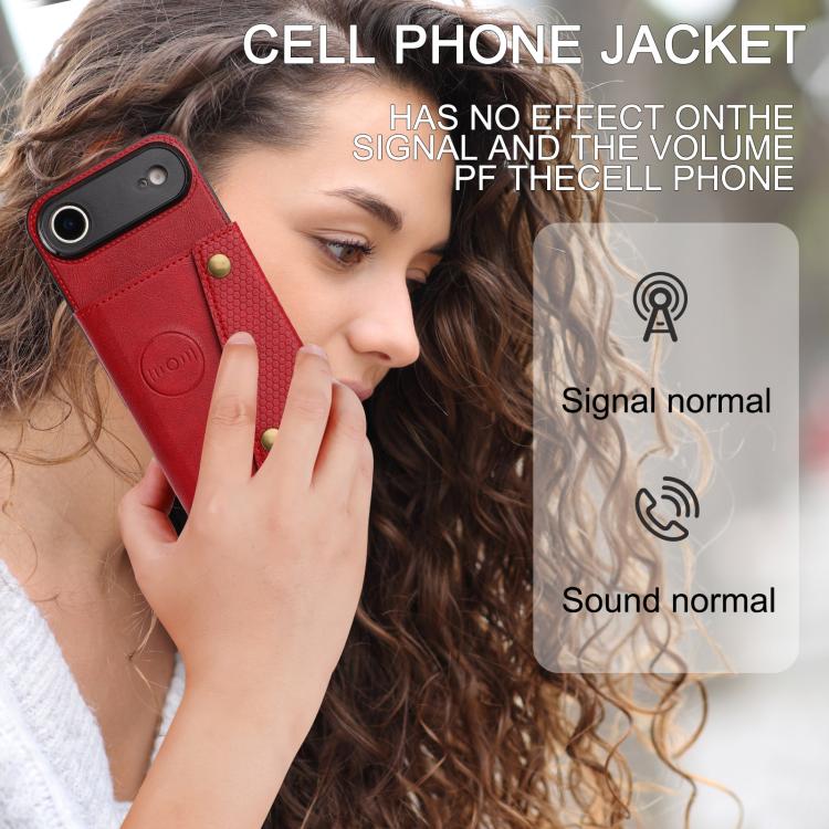 For iPhone Air Double Buckle Card Slots Magnetic Phone Case