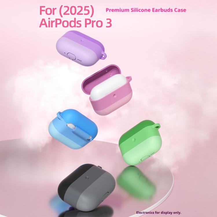 For AirPods Pro 3 2.3mm Gradient Three-color Silicone Earphone Protective Case with Hook