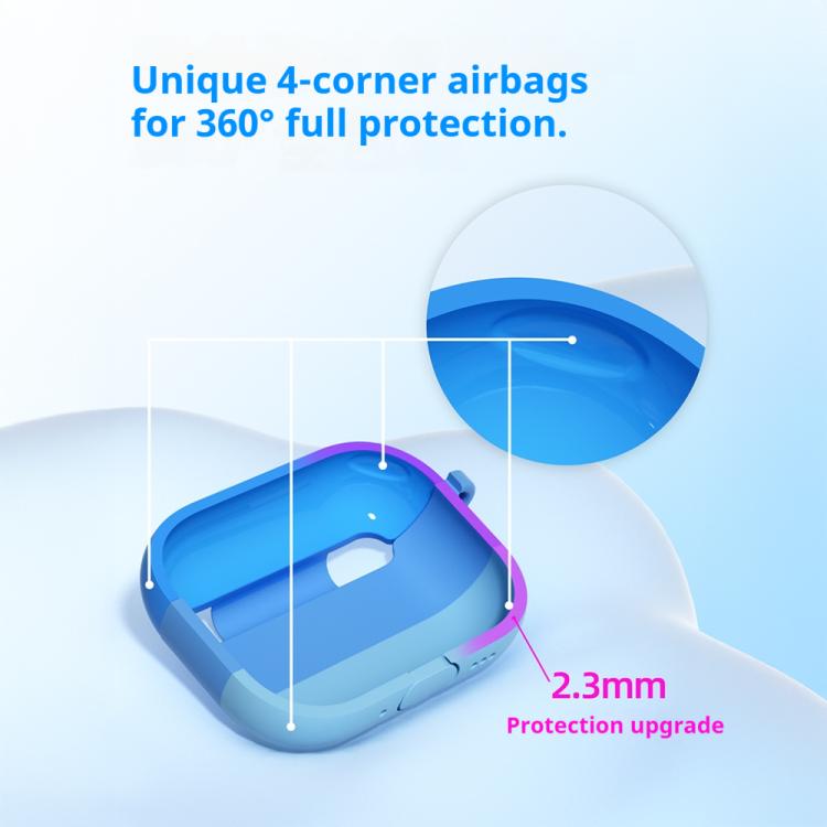 For AirPods Pro 3 2.3mm Gradient Three-color Silicone Earphone Protective Case with Hook