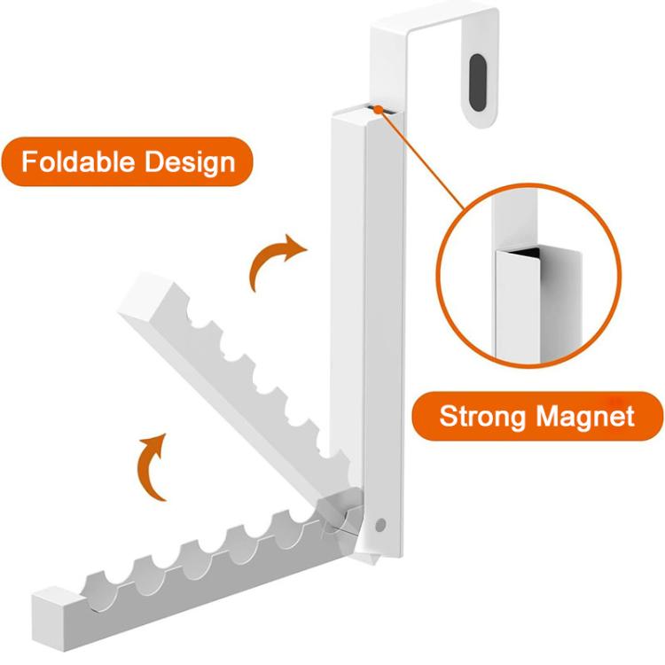 2pcs / Pack Heavy Duty Door Mounted Clothes Hanger Foldable Hook - White