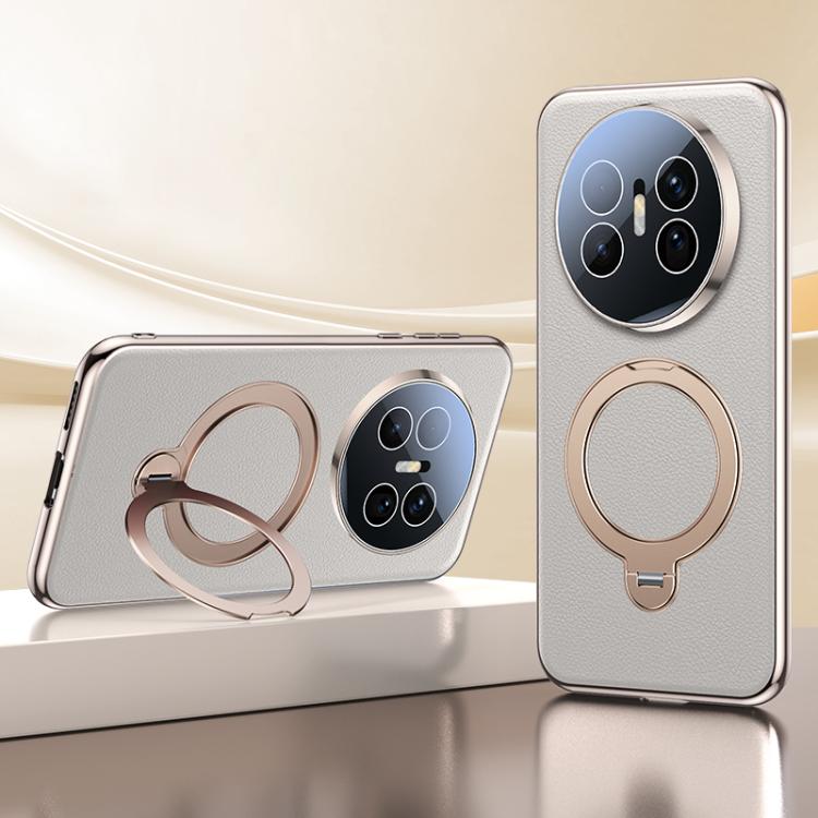 For Huawei Mate 70 Air 5G Skin Feel Leather Texture Cooling MagSafe Phone Case with 360 Degrees Rotating Holder