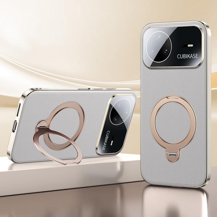 For Huawei nova 15 Pro Skin Feel Leather Texture Cooling MagSafe Phone Case with 360 Degrees Rotating Holder