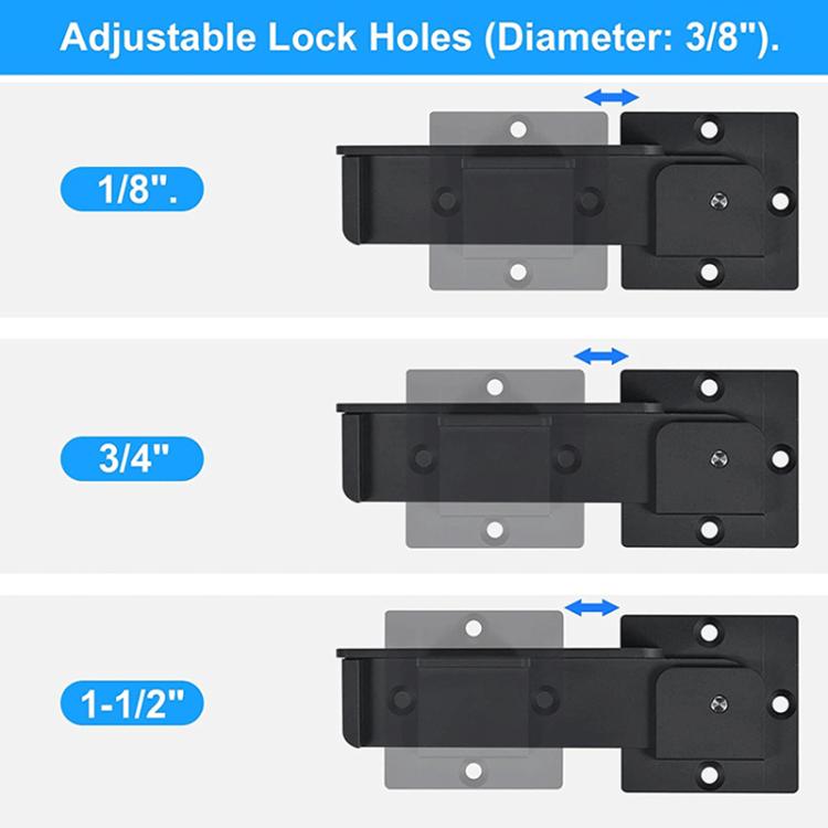 Heavy Duty Metal Door Latch with Padlock Hole Flip Door Lock for Wooden Doors - Black