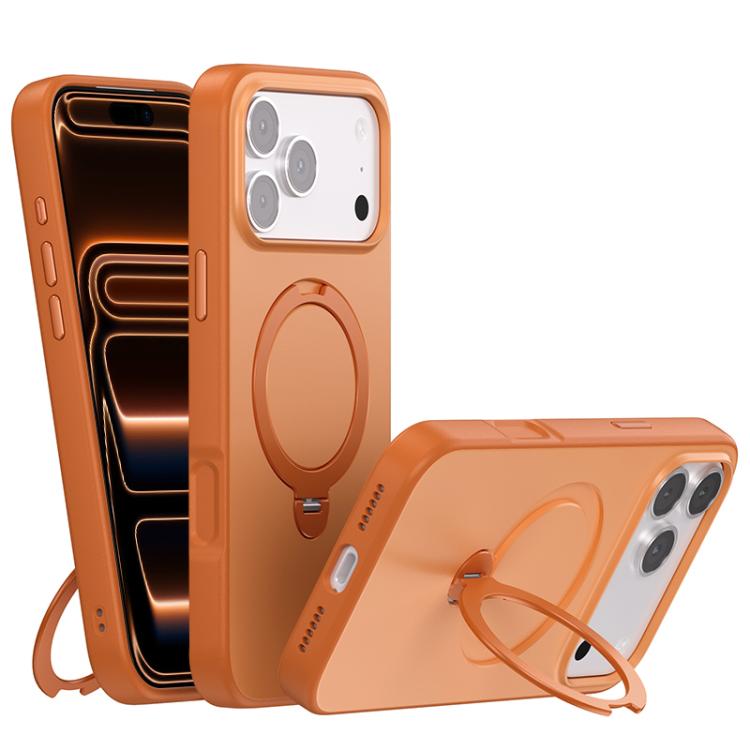 For iPhone 17 Pro Max Contrast Color Rotation Holder Magsafe Phone Case