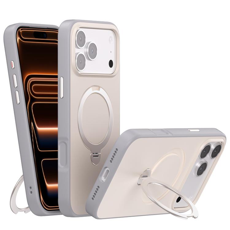 For iPhone 17 Pro Max Contrast Color Rotation Holder Magsafe Phone Case