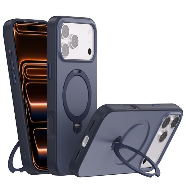 For iPhone 17 Pro Max Contrast Color Rotation Holder Magsafe Phone Case