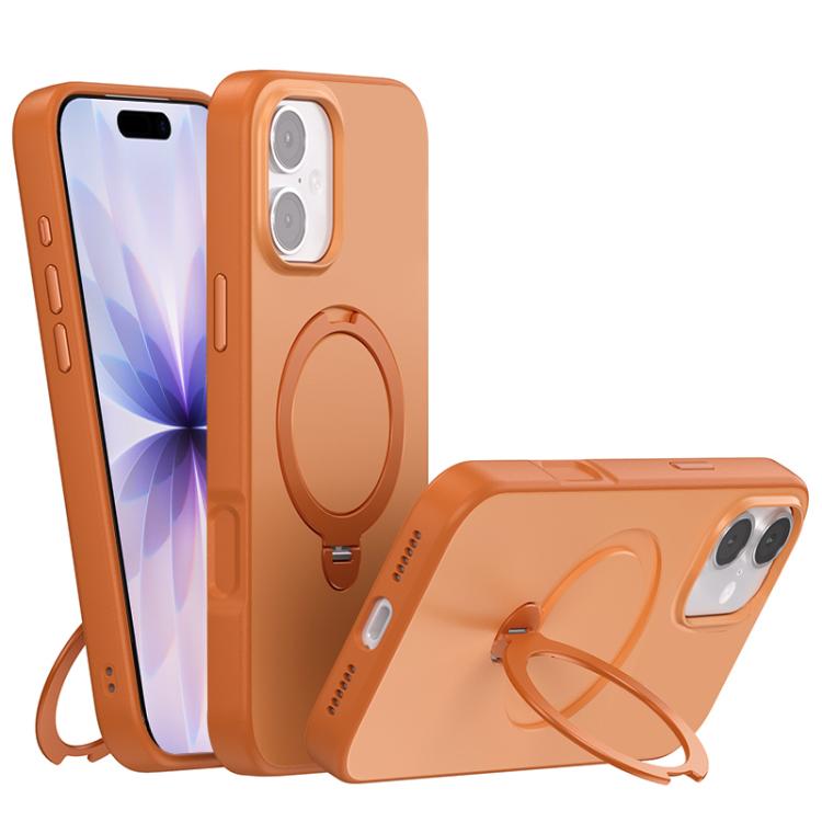For iPhone 17 Contrast Color Rotation Holder Magsafe Phone Case