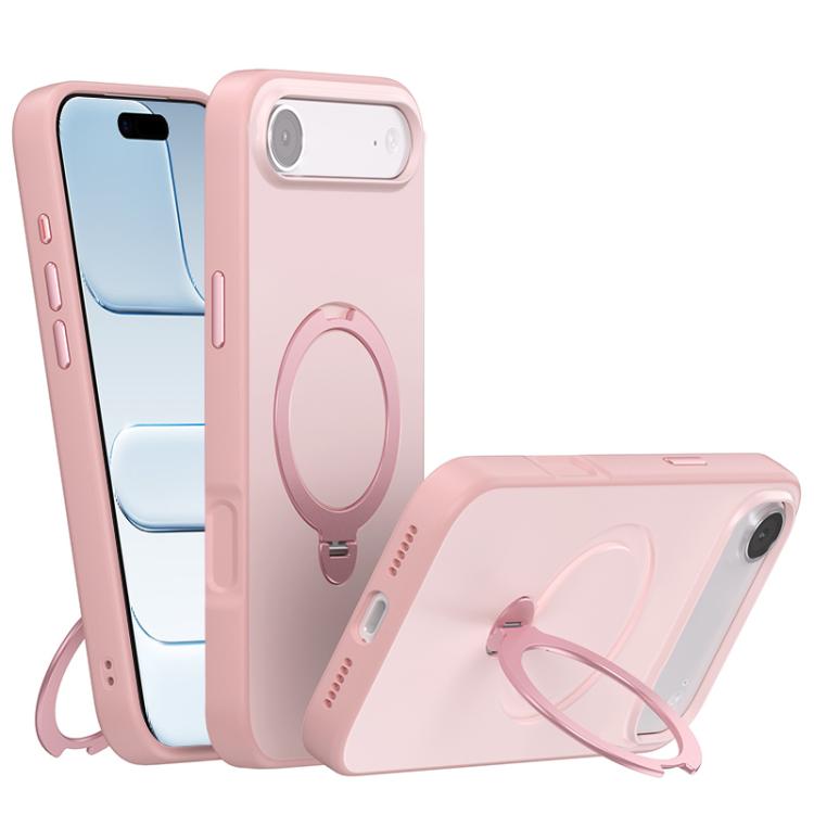 For iPhone Air Contrast Color Rotation Holder Magsafe Phone Case