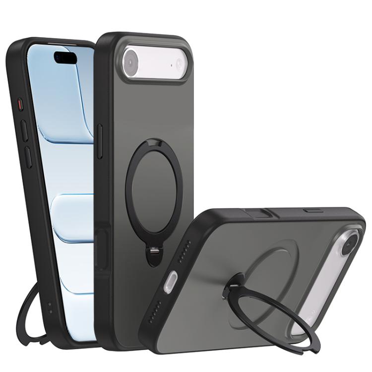 For iPhone Air Contrast Color Rotation Holder Magsafe Phone Case
