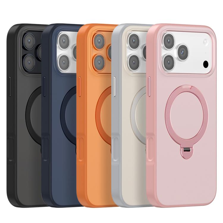 For iPhone 17 Pro Max Contrast Color Rotation Holder Magsafe Phone Case