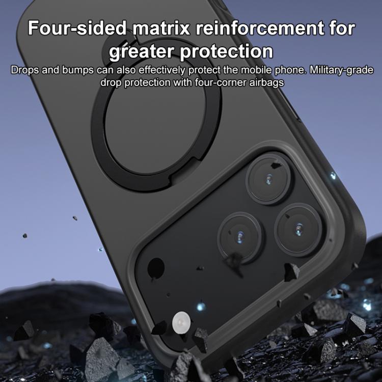 For iPhone 17 Pro Max Contrast Color Rotation Holder Magsafe Phone Case