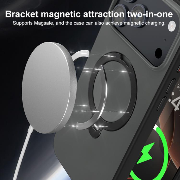 For iPhone 17 Pro Max Contrast Color Rotation Holder Magsafe Phone Case