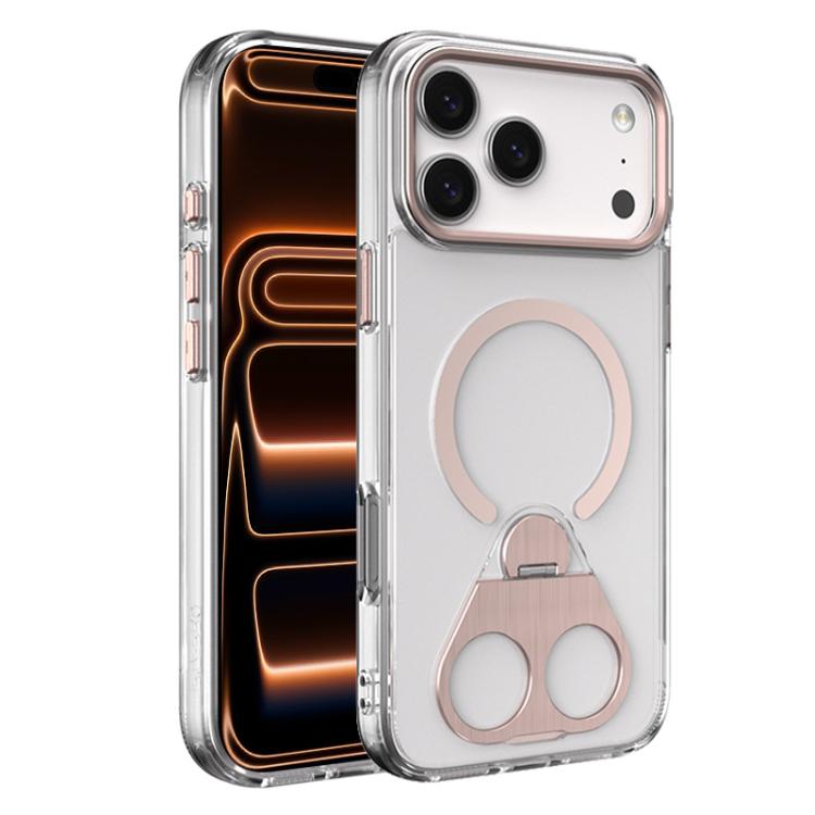For iPhone 17 Pro Max High Transparent MagSafe TPU Phone Case with 360 Degrees Rotating Ring Holder