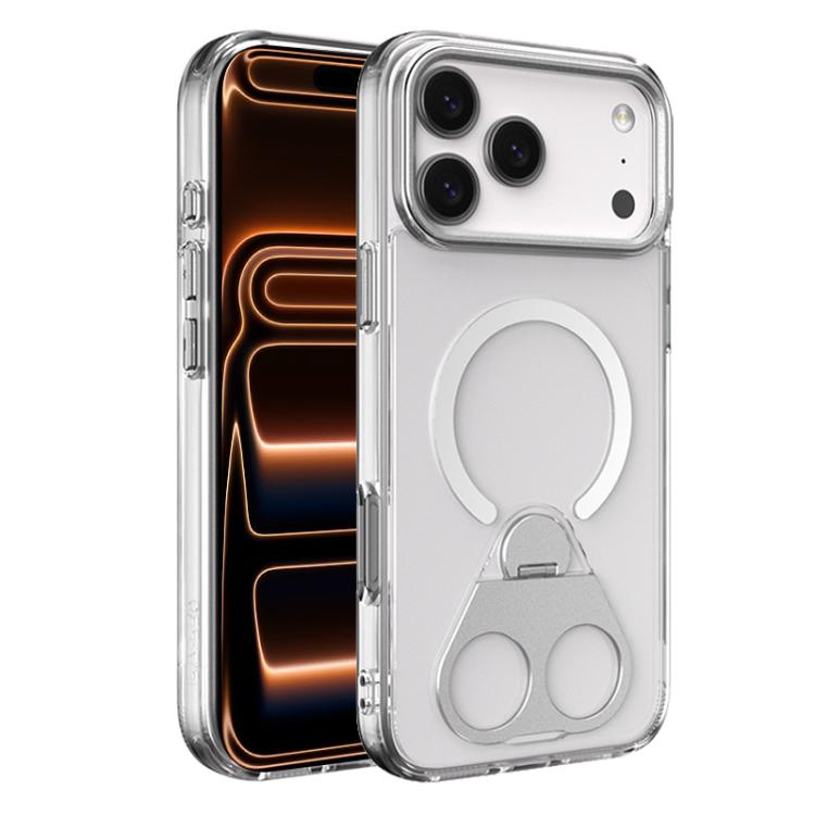 For iPhone 17 Pro High Transparent MagSafe TPU Phone Case with 360 Degrees Rotating Ring Holder