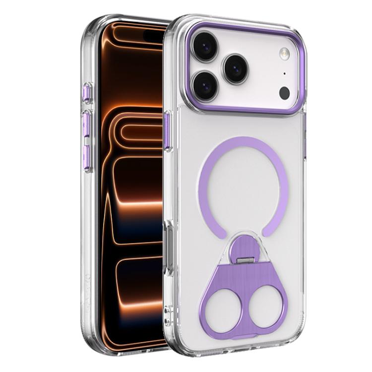 For iPhone 17 Pro High Transparent MagSafe TPU Phone Case with 360 Degrees Rotating Ring Holder