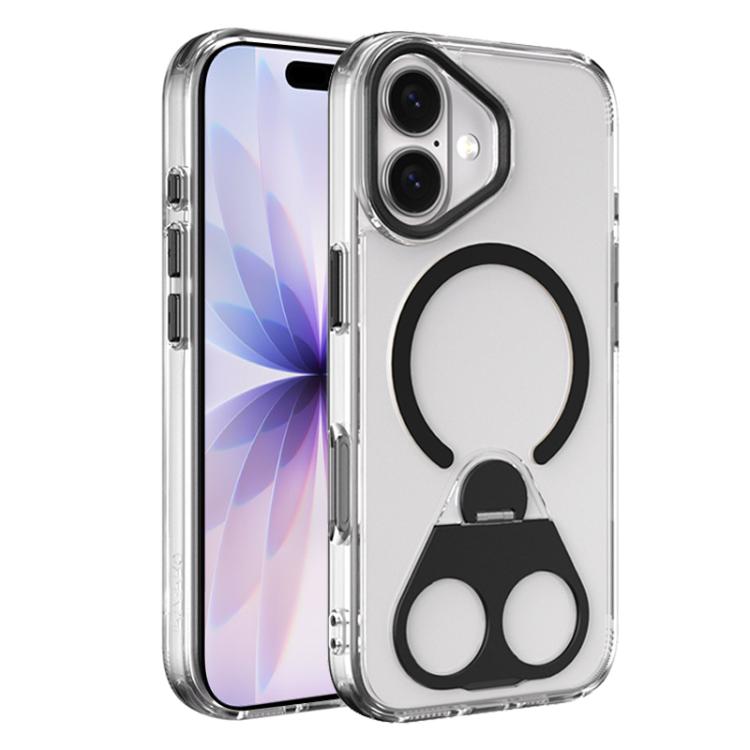 For iPhone 17 High Transparent MagSafe TPU Phone Case with 360 Degrees Rotating Ring Holder