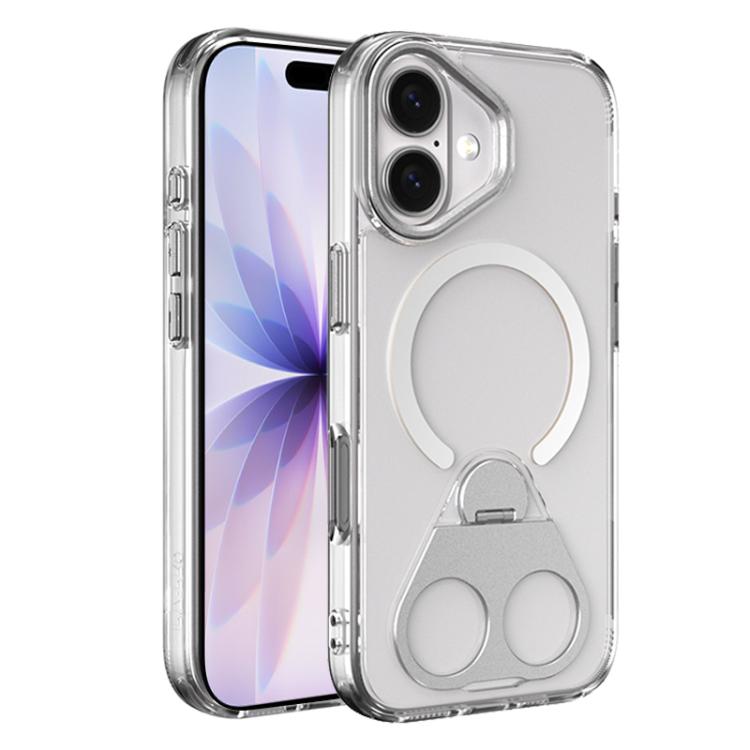 For iPhone 17 High Transparent MagSafe TPU Phone Case with 360 Degrees Rotating Ring Holder