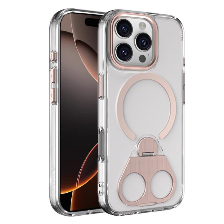 For iPhone 16 Pro Max High Transparent MagSafe TPU Phone Case with 360 Degrees Rotating Ring Holder