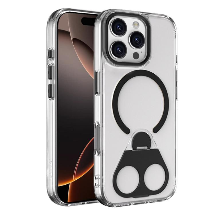 For iPhone 16 Pro Max High Transparent MagSafe TPU Phone Case with 360 Degrees Rotating Ring Holder