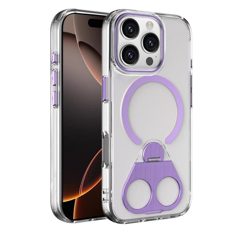 For iPhone 16 Pro Max High Transparent MagSafe TPU Phone Case with 360 Degrees Rotating Ring Holder