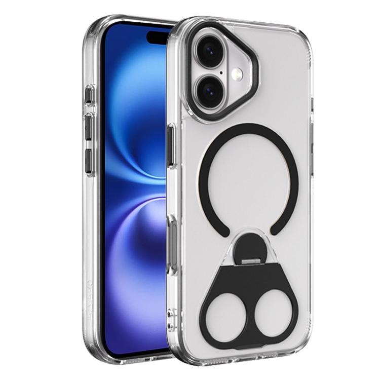 For iPhone 16 Plus High Transparent MagSafe TPU Phone Case with 360 Degrees Rotating Ring Holder