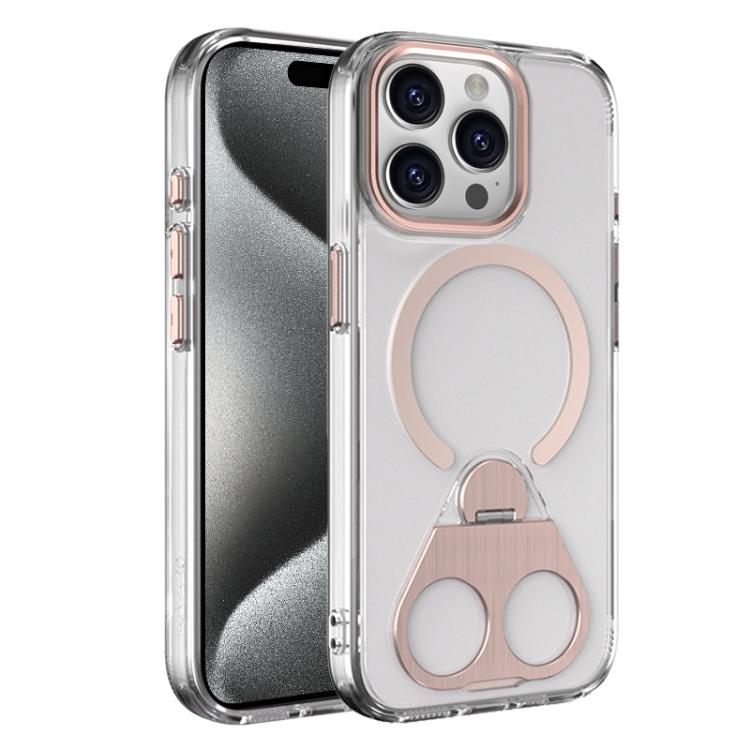 For iPhone 15 Pro Max High Transparent MagSafe TPU Phone Case with 360 Degrees Rotating Ring Holder