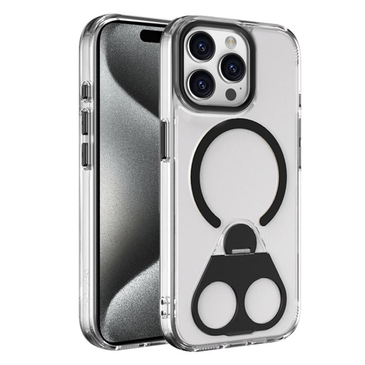 For iPhone 15 Pro Max High Transparent MagSafe TPU Phone Case with 360 Degrees Rotating Ring Holder