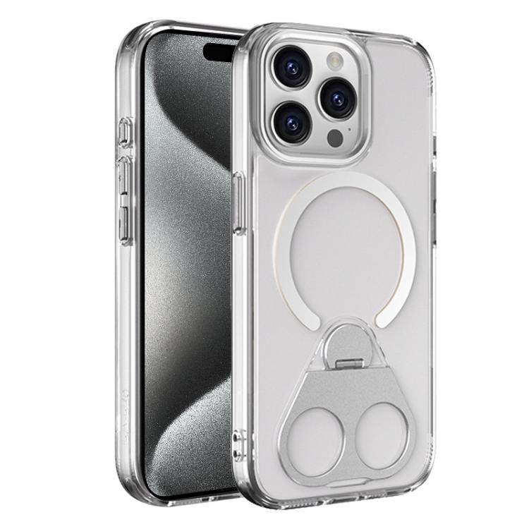For iPhone 15 Pro Max High Transparent MagSafe TPU Phone Case with 360 Degrees Rotating Ring Holder