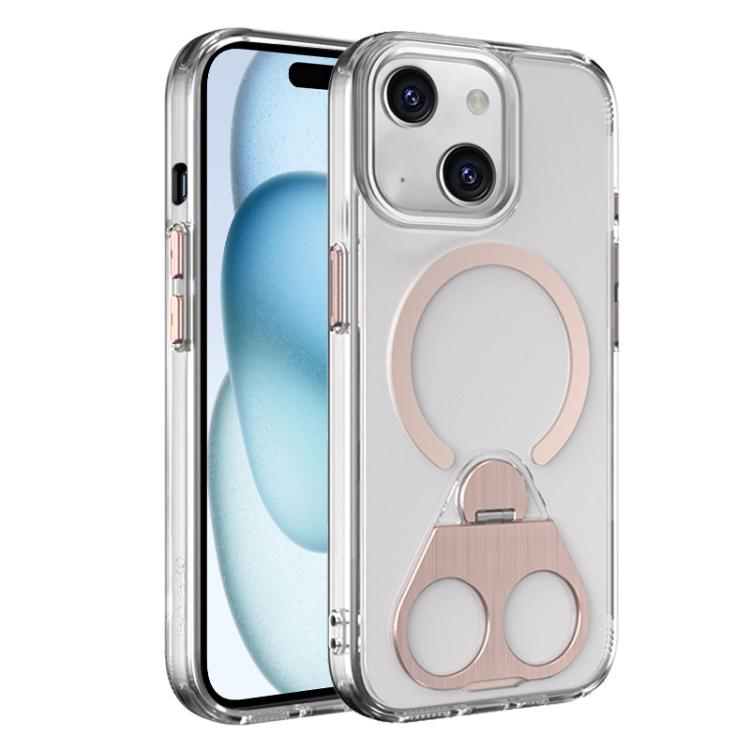 For iPhone 15 Plus High Transparent MagSafe TPU Phone Case with 360 Degrees Rotating Ring Holder