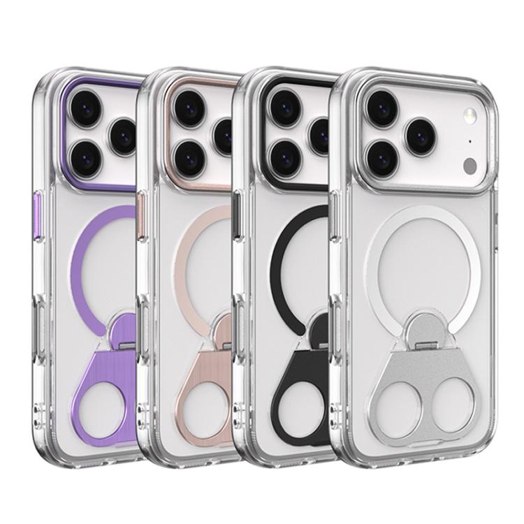 For iPhone 17 Pro Max High Transparent MagSafe TPU Phone Case with 360 Degrees Rotating Ring Holder