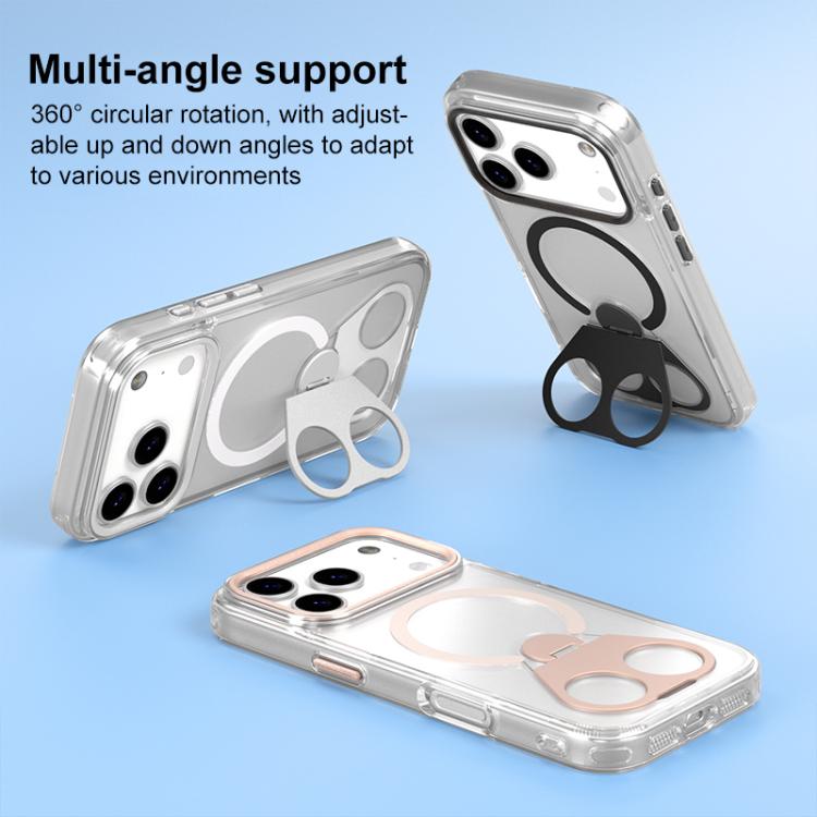 For iPhone 16 Plus High Transparent MagSafe TPU Phone Case with 360 Degrees Rotating Ring Holder