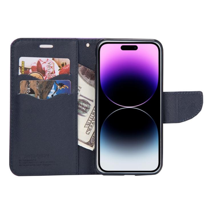 For iPhone 17 Pro Max Mercury Contrast Color Splicing Leather Phone Case