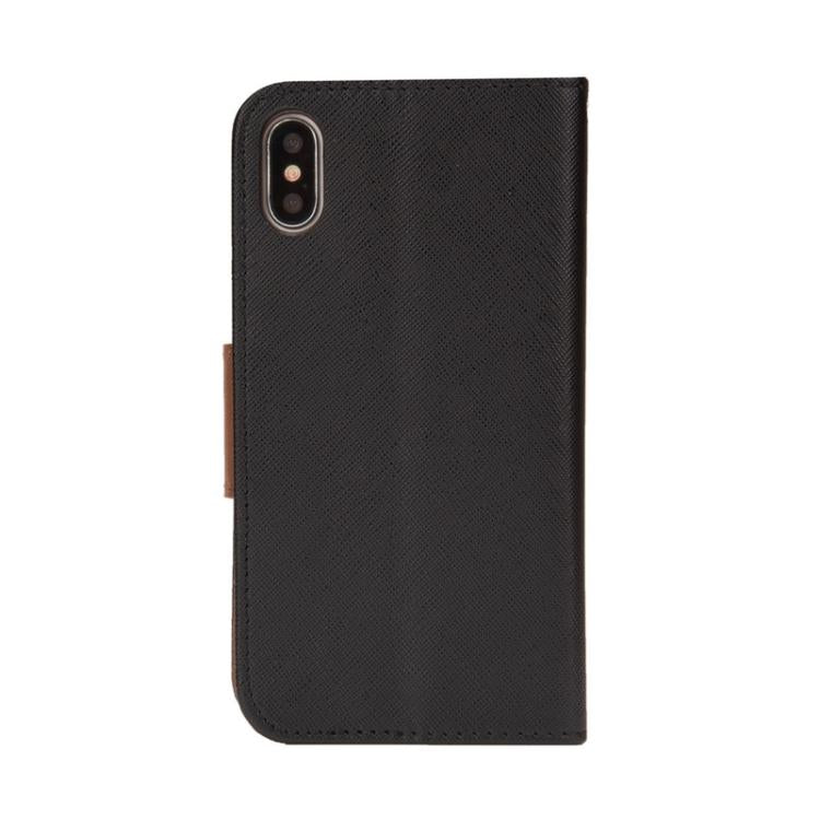 For iPhone 17 Pro Max Mercury Contrast Color Splicing Leather Phone Case