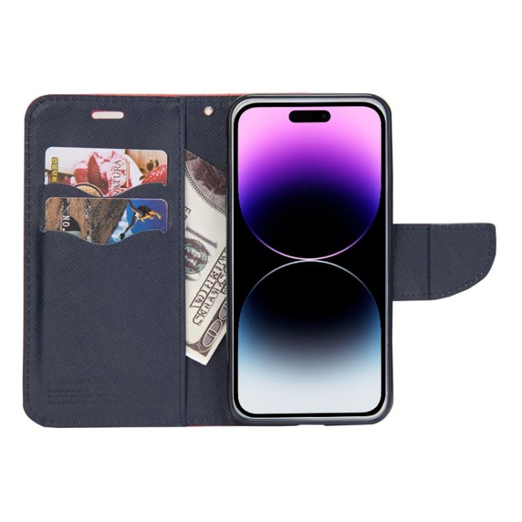 For iPhone 17 Mercury Contrast Color Splicing Leather Phone Case