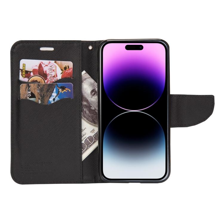 For iPhone 16 Pro Mercury Contrast Color Splicing Leather Phone Case