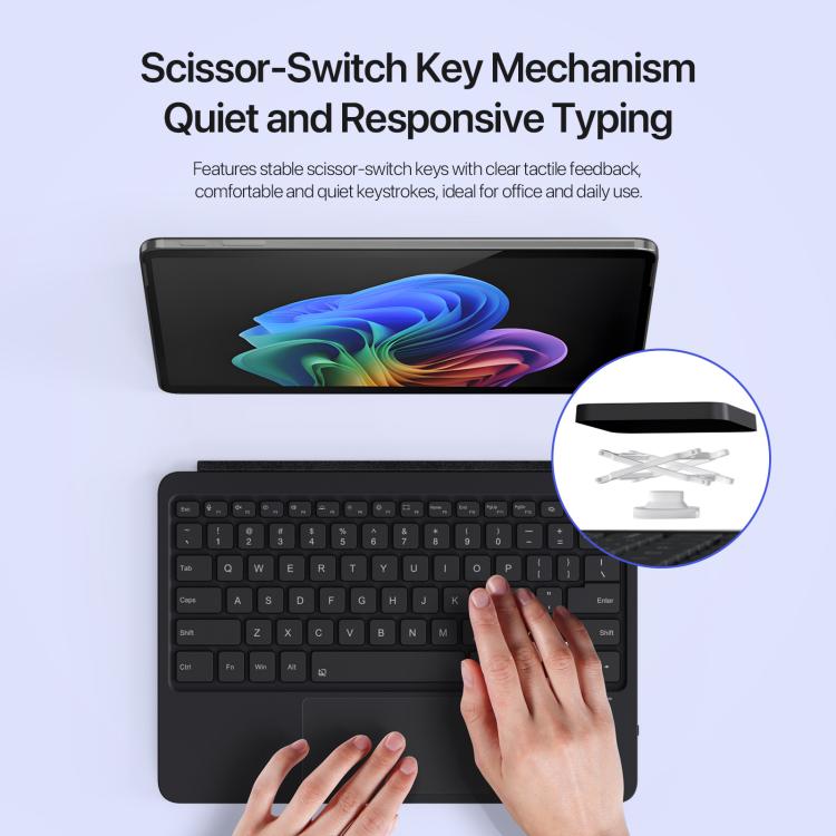 For MicroSoft Surface Pro 12 DUX DUCIS CK Pro Series Smart Magnetic Touchpad Bluetooth Keyboard